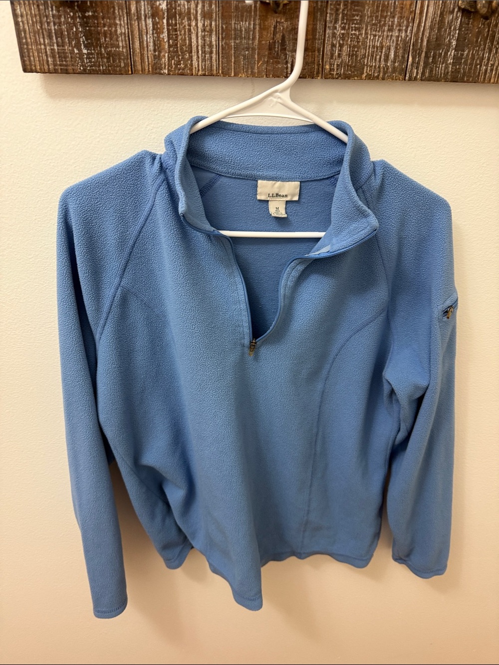 LL Bean Light Blue Half-Zip Fleece Pullover - - Picture 5 of 6